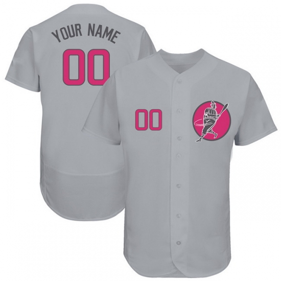 Men Women Youth Toddler All Size Chicago Cubs Gray Customized Pink Logo Flexbase New Design Jersey Men Women Youth Toddler All Size Chicago Cubs Gray Customized Pink Logo Flexbase New Design Jersey