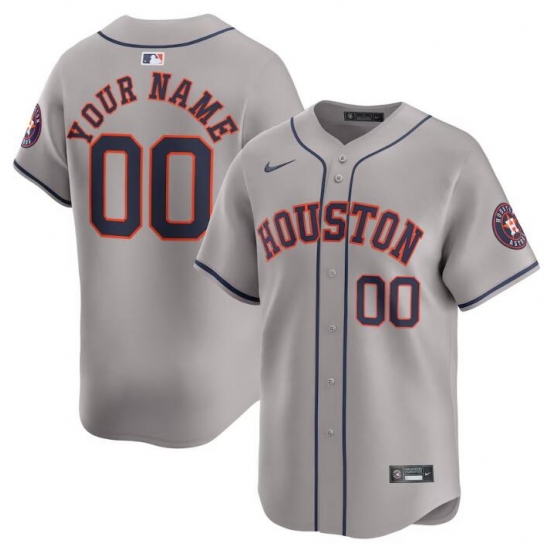 Men Women youth Houston Astros Active Player Custom Grey 2024 Away Limited Stitched Baseball Jersey Men Women youth Houston Astros Active Player Custom Grey 2024 Away Limited Stitched Baseball Jersey