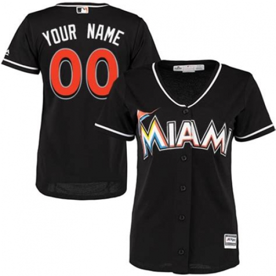 Men Women Youth All Size Miami Marlins Majestic Black Home Cool Base Custom Jersey Men Women Youth All Size Miami Marlins Majestic Black Home Cool Base Custom Jersey