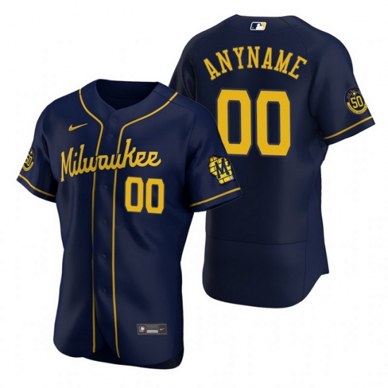 Men Women Youth Toddler All Size Milwaukee Brewers Custom Nike Navy Stitched MLB Flex Base Jersey Men Women Youth Toddler All Size Milwaukee Brewers Custom Nike Navy Stitched MLB Flex Base Jersey