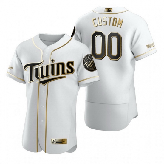 Men Women Youth Toddler All Size Minnesota Twins Custom Nike White Stitched MLB Flex Base Golden Edition Jersey Men Women Youth Toddler All Size Minnesota Twins Custom Nike White Stitched MLB Flex Base Golden Edition Jersey