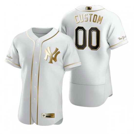 Men Women Youth Toddler All Size New York Yankees Custom Nike White Stitched MLB Flex Base Golden Edition Jersey Men Women Youth Toddler All Size New York Yankees Custom Nike White Stitched MLB Flex Base Golden Edition Jersey