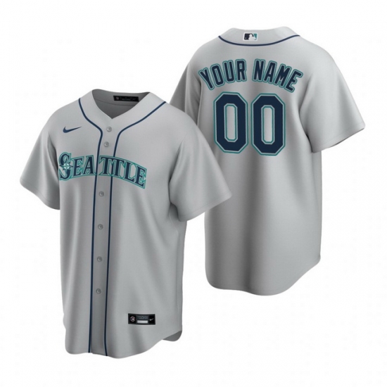 Men Women Youth Toddler All Size Seattle Mariners Custom Nike Gray Stitched MLB Cool Base Road Jersey Men Women Youth Toddler All Size Seattle Mariners Custom Nike Gray Stitched MLB Cool Base Road Jersey
