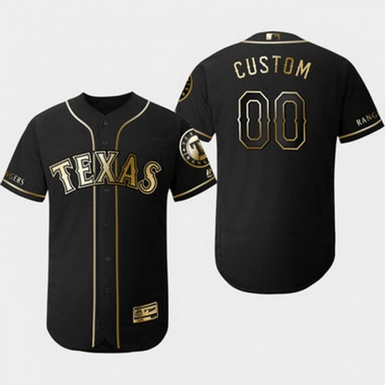 Men Women Youth Toddler All Size Texas Rangers Customized Black Gold Flexbase Jersey Men Women Youth Toddler All Size Texas Rangers Customized Black Gold Flexbase Jersey