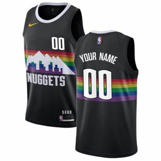 Men Women Youth Toddler Denver Nuggets Black Rainbow Custom Nike NBA Stitched Jersey Men Women Youth Toddler Denver Nuggets Black Rainbow Custom Nike NBA Stitched Jersey