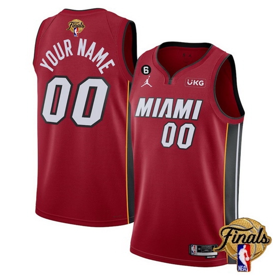 Men Miami Heat Active Player Custom Red 2023 Finals Statement Edition With NO 6 Patch Stitched Basketball Jersey Men Miami Heat Active Player Custom Red 2023 Finals Statement Edition With NO 6 Patch Stitched Basketball Jersey