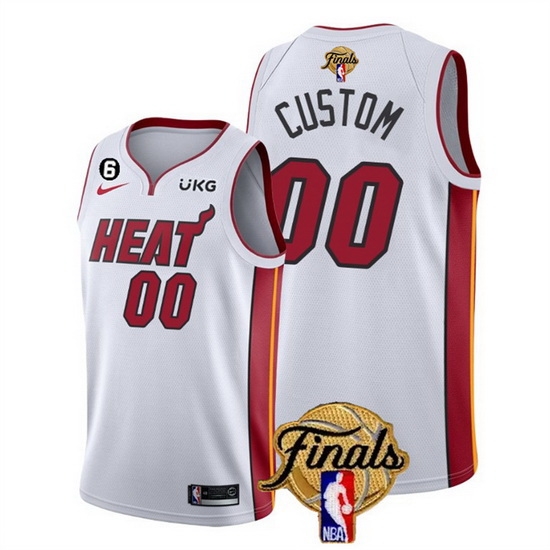 Men Miami Heat Active Player Custom White 2023 Finals Association Edition With NO 6 Patch Stitched Basketball Jersey Men Miami Heat Active Player Custom White 2023 Finals Association Edition With NO 6 Patch Stitched Basketball Jersey