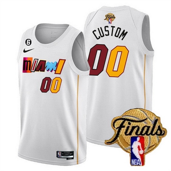 Men Miami Heat Active Player Custom White 2023 Finals City Edition With NO 6 Patch Stitched Basketball Jersey Men Miami Heat Active Player Custom White 2023 Finals City Edition With NO 6 Patch Stitched Basketball Jersey