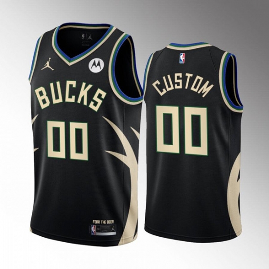 Men Women Youth Milwaukee Bucks Active Player Custom 2022 23 Black Statement Edition Stitched Basketball Jersey Men Women Youth Milwaukee Bucks Active Player Custom 2022 23 Black Statement Edition Stitched Basketball Jersey