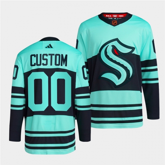 Men Women Youth Seattle Kraken Custom Ice Blue 2022 23 Reverse Retro Stitched Jersey Men Women Youth Seattle Kraken Custom Ice Blue 2022 23 Reverse Retro Stitched Jersey