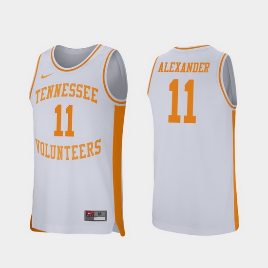 Men Tennessee Volunteers Kyle Alexander White Retro Performance College Basketball Jersey Men Tennessee Volunteers Kyle Alexander White Retro Performance College Basketball Jersey