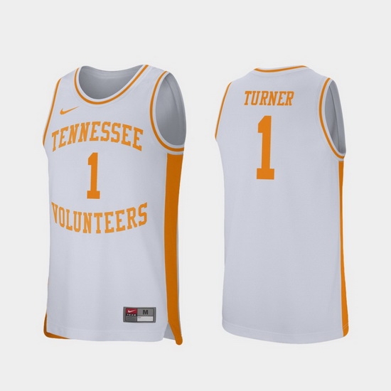 Men Tennessee Volunteers Lamonte Turner White Retro Performance College Basketball Jersey Men Tennessee Volunteers Lamonte Turner White Retro Performance College Basketball Jersey