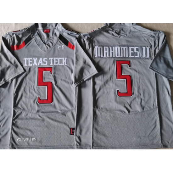 Men Texas Tech Gray Patrick Mahomes #5 Football Stitched Team Jersey Men Texas Tech Gray Patrick Mahomes #5 Football Stitched Team Jersey