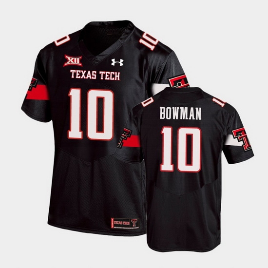 Men Texas Tech Red Raiders Alan Bowman Replica Black Football Team Jersey Men Texas Tech Red Raiders Alan Bowman Replica Black Football Team Jersey
