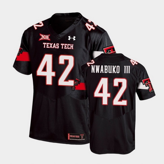 Men Texas Tech Red Raiders Chux Nwabuko Iii Replica Black Football Team Jersey Men Texas Tech Red Raiders Chux Nwabuko Iii Replica Black Football Team Jersey