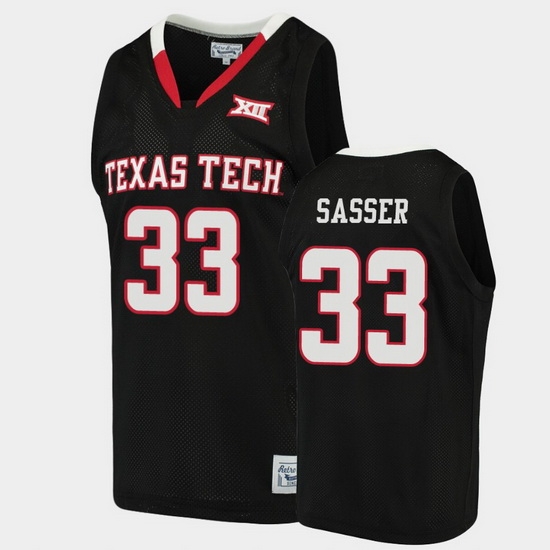 Men Texas Tech Red Raiders Jason Sasser Alumni Black Basketball Jersey Men Texas Tech Red Raiders Jason Sasser Alumni Black Basketball Jersey
