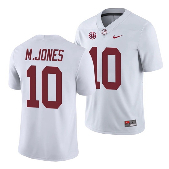 Alabama Crimson Tide Mac Jones Game White College Football Jersey Alabama Crimson Tide Mac Jones Game White College Football Jersey