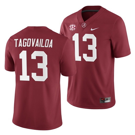 Alabama Crimson Tide Tua Tagovailoa Crimson 2019 Home Game Jersey NCAA Football Alabama Crimson Tide Tua Tagovailoa Crimson 2019 Home Game Jersey NCAA Football