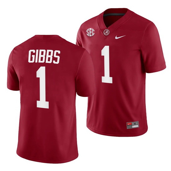 Jahmyr Gibbs Alabama Crimson Tide College Football Crimson 2021-22 1 Jersey Men Jahmyr Gibbs Alabama Crimson Tide College Football Crimson 2021-22 1 Jersey Men