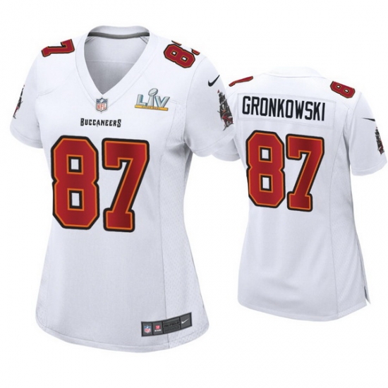 Women Rob Gronkowski Buccaneers White Super Bowl Lv Game Fashion Jersey Women Rob Gronkowski Buccaneers White Super Bowl Lv Game Fashion Jersey
