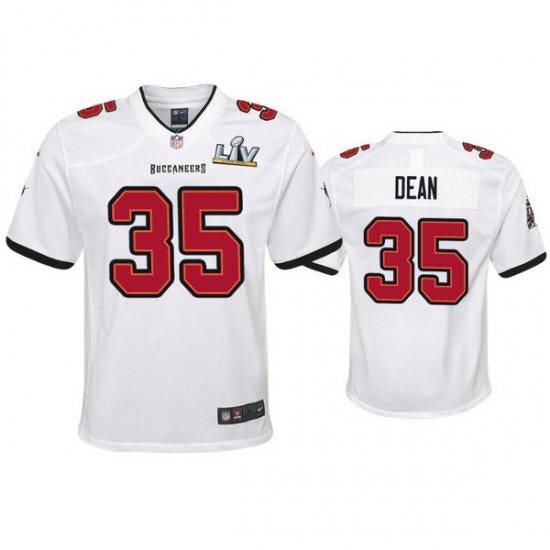 Youth Jamel Dean Buccaneers White Super Bowl Lv Game Jersey Youth Jamel Dean Buccaneers White Super Bowl Lv Game Jersey