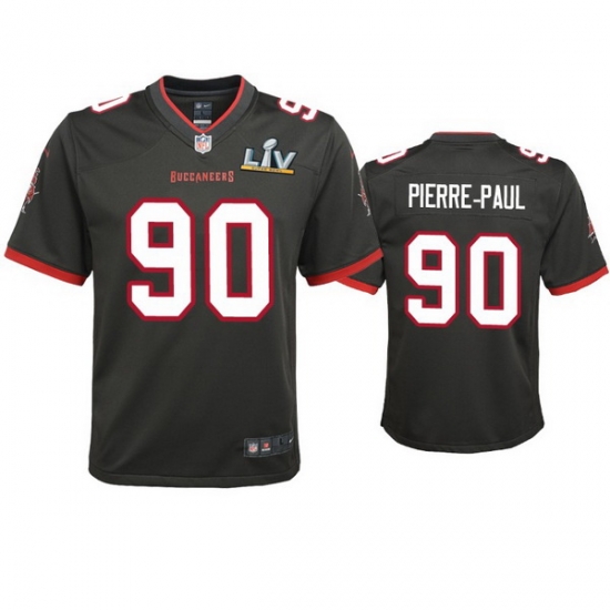 Youth Jason Pierre Paul Buccaneers Pewter Super Bowl Lv Game Jersey Youth Jason Pierre Paul Buccaneers Pewter Super Bowl Lv Game Jersey