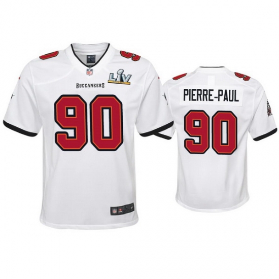 Youth Jason Pierre Paul Buccaneers White Super Bowl Lv Game Jersey Youth Jason Pierre Paul Buccaneers White Super Bowl Lv Game Jersey