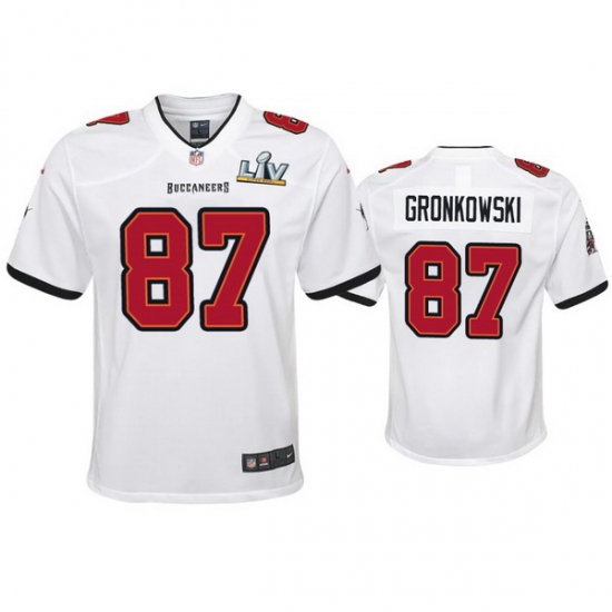 Youth Rob Gronkowski Buccaneers White Super Bowl Lv Game Jersey Youth Rob Gronkowski Buccaneers White Super Bowl Lv Game Jersey