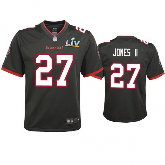 Youth Ronald Jones Ii Buccaneers Pewter Super Bowl Lv Game Jersey Youth Ronald Jones Ii Buccaneers Pewter Super Bowl Lv Game Jersey