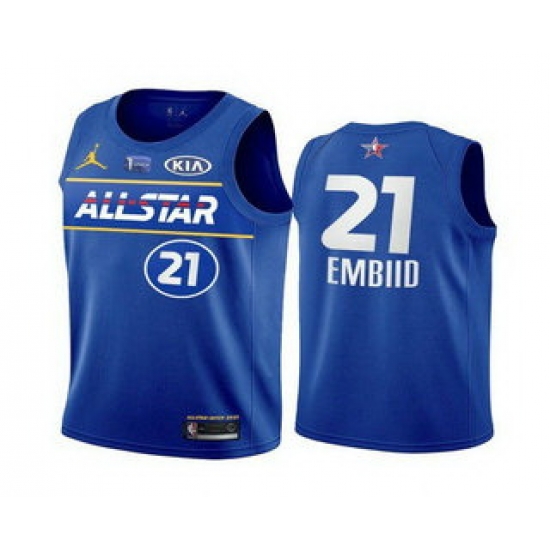 Men 2021 All Star Philadelphia 76ers 21 Joel Embiid Blue Eastern Conference Stitched NBA Jersey Men 2021 All Star Philadelphia 76ers 21 Joel Embiid Blue Eastern Conference Stitched NBA Jersey
