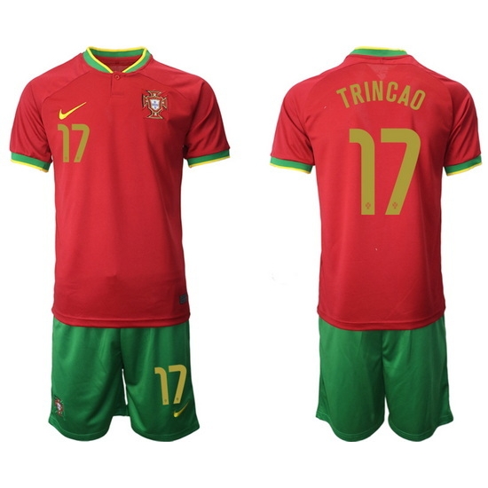 Portugal 2022 World Cup Soccer Jersey #17 TRINCAO RED Portugal 2022 World Cup Soccer Jersey #17 TRINCAO RED
