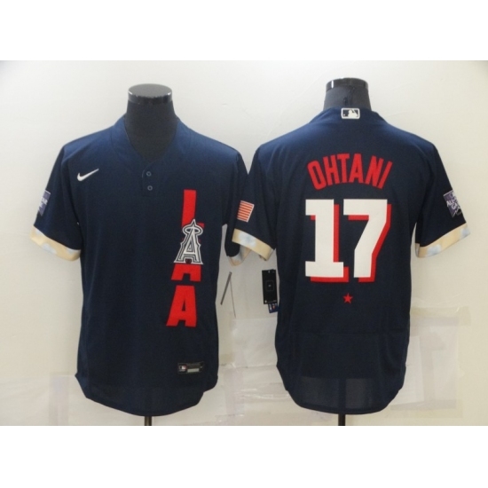 Men's Los Angeles Angels of Anaheim #17 Shohei Ohtani Navy 2021 MLB All-Star Game Authentic Jersey Men's Los Angeles Angels of Anaheim #17 Shohei Ohtani Navy 2021 MLB All-Star Game Authentic Jersey