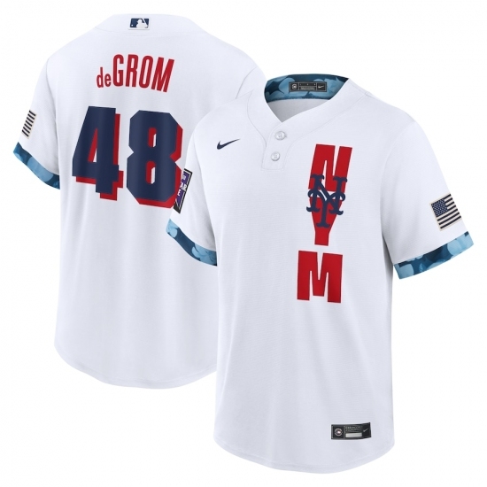 Men's New York Mets #48 Jacob deGrom Nike White 2021 MLB All-Star Game Replica Player Jersey Men's New York Mets #48 Jacob deGrom Nike White 2021 MLB All-Star Game Replica Player Jersey