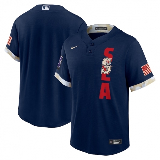 Men's Seattle Mariners Blank Nike Navy 2021 MLB All-Star Game Replica Jersey Men's Seattle Mariners Blank Nike Navy 2021 MLB All-Star Game Replica Jersey