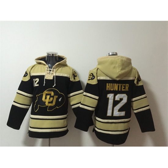 Men Colorado Buffaloes 12 Travis Hunter Black Ageless Must Have Lace Up Pullover Hoodie Men Colorado Buffaloes 12 Travis Hunter Black Ageless Must Have Lace Up Pullover Hoodie