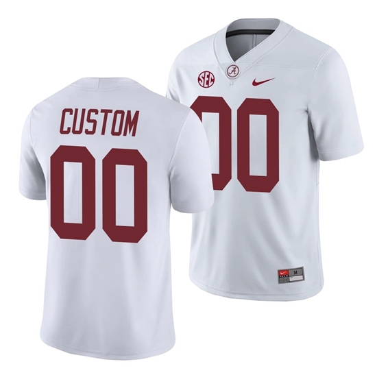 Alabama Crimson Tide Custom Game White College Football Jersey Alabama Crimson Tide Custom Game White College Football Jersey