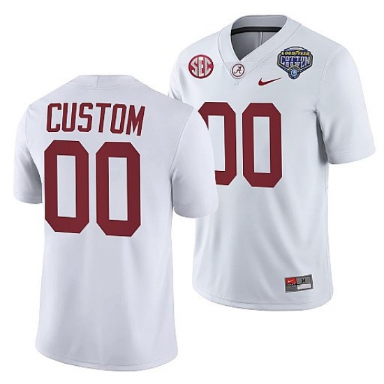 Alabama Crimson Tide Custom White 2021 Cotton Bowl College Football Playoff Jersey Alabama Crimson Tide Custom White 2021 Cotton Bowl College Football Playoff Jersey