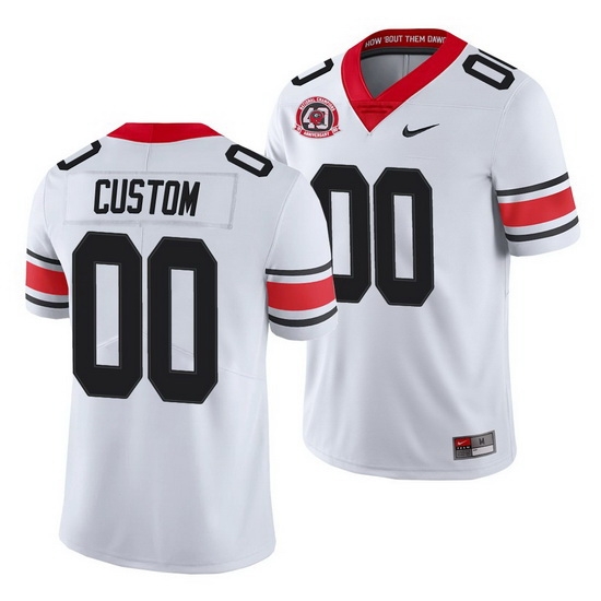 Georgia Bulldogs Custom White 40th Anniversary College Football Jersey Georgia Bulldogs Custom White 40th Anniversary College Football Jersey