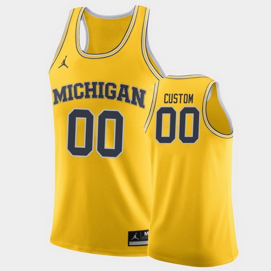 Michigan Wolverines Custom Maize Home College Basketball Jersey Michigan Wolverines Custom Maize Home College Basketball Jersey