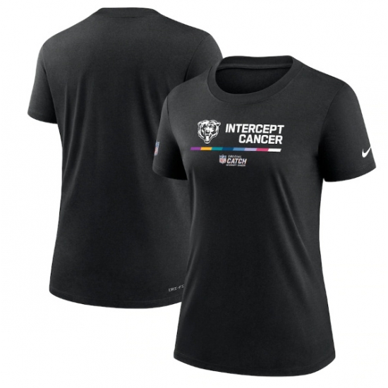 Women Chicago Bears 2022 Black Crucial Catch Performance T Shirt Women Chicago Bears 2022 Black Crucial Catch Performance T Shirt