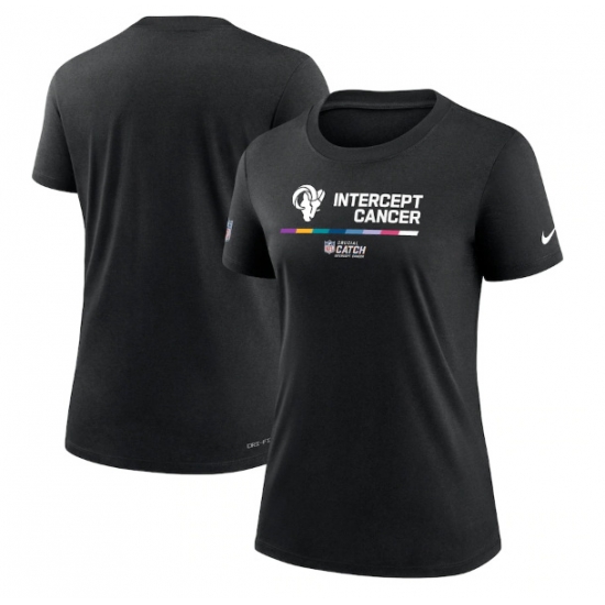 Women Los Angeles Rams 2022 Black Crucial Catch Performance T Shirt Women Los Angeles Rams 2022 Black Crucial Catch Performance T Shirt
