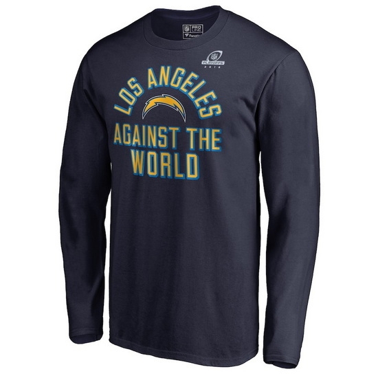 Los Angeles Chargers Men Long T Shirt 010 Los Angeles Chargers Men Long T Shirt 010