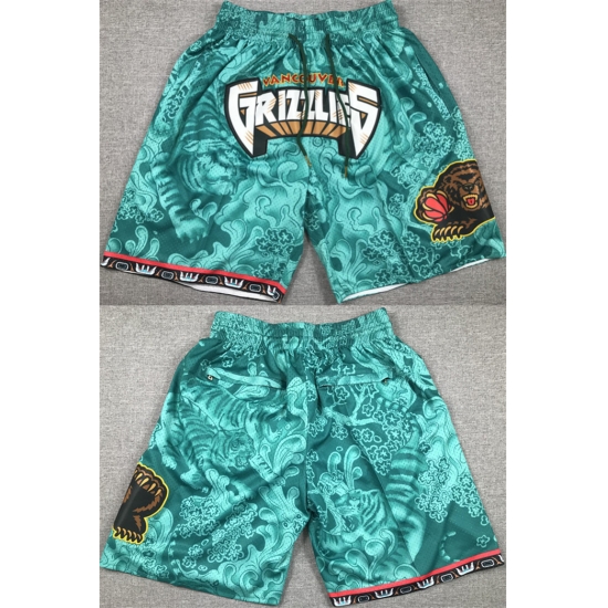 Men's Memphis Grizzlies Aqua Shorts 6521 Men's Memphis Grizzlies Aqua Shorts 6521