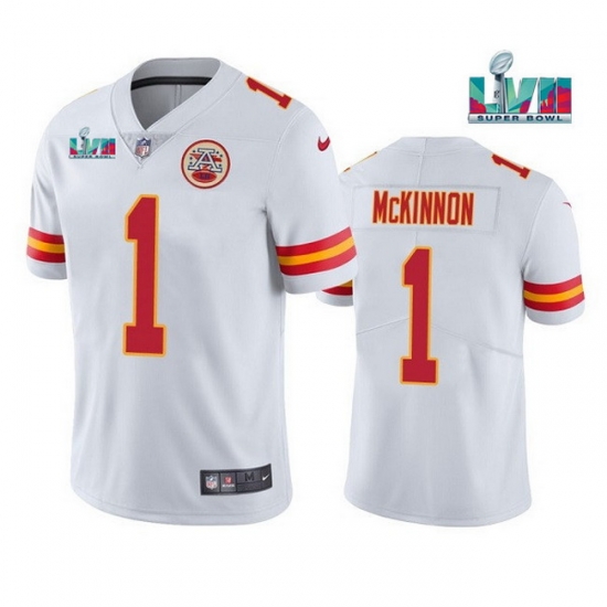 Men Women Youth Toddler Kansas City Chiefs 1 Jerick McKinnon White Super Bowl LVII Patch Vapor Untouchable Limited Stitched Jersey Men Women Youth Toddler Kansas City Chiefs 1 Jerick McKinnon White Super Bowl LVII Patch Vapor Untouchable Limited Stitched Jersey