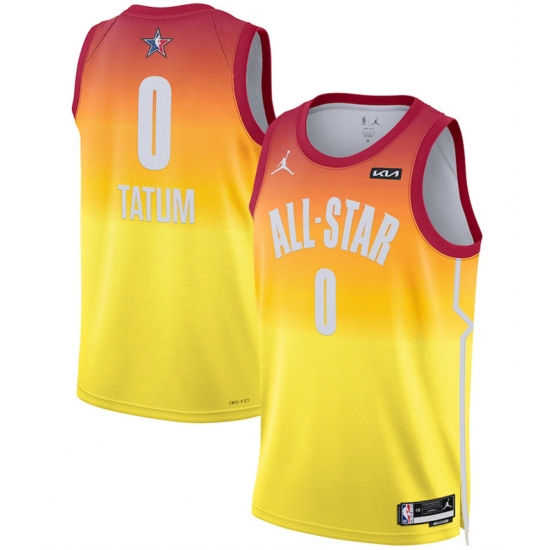 Men 2023 All Star 0 Jayson Tatum Orange Game Swingman Stitched Basketball Jersey Men 2023 All Star 0 Jayson Tatum Orange Game Swingman Stitched Basketball Jersey