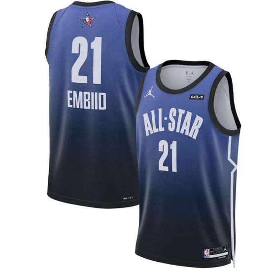 Men 2023 All Star 21 Joel Embiid Blue Game Swingman Stitched Basketball Jersey Men 2023 All Star 21 Joel Embiid Blue Game Swingman Stitched Basketball Jersey
