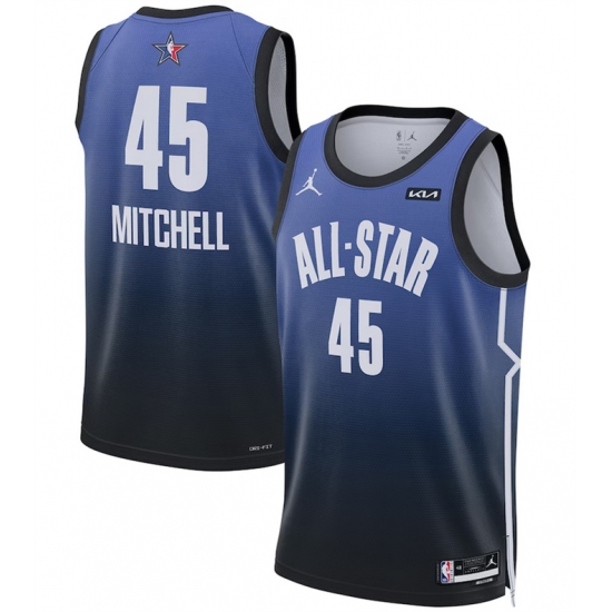 Men 2023 All Star 45 Donovan Mitchell Blue Game Swingman Stitched Basketball Jersey Men 2023 All Star 45 Donovan Mitchell Blue Game Swingman Stitched Basketball Jersey