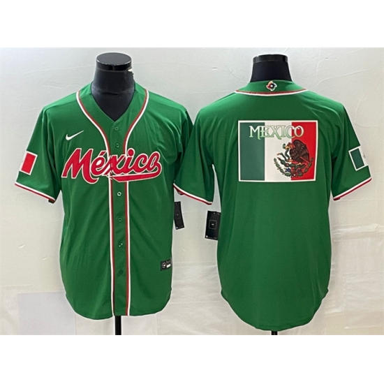 Men Mexico Baseball Green 2023 World Baseball Classic Team Big Logo Stitched Jersey 3 Men Mexico Baseball Green 2023 World Baseball Classic Team Big Logo Stitched Jersey 3