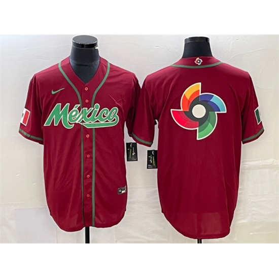 Men Mexico Baseball Red 2023 World Baseball Classic Team Big Logo Stitched Jersey Men Mexico Baseball Red 2023 World Baseball Classic Team Big Logo Stitched Jersey