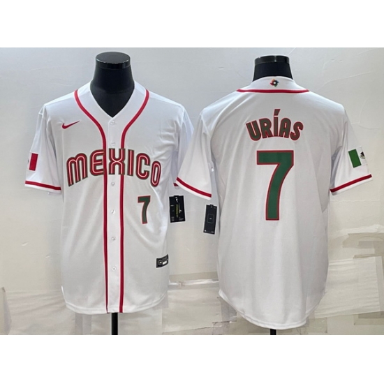 Men's Mexico Baseball #7 Julio Urias 2023 White World Baseball Classic Stitched Jerseys 4 Men's Mexico Baseball #7 Julio Urias 2023 White World Baseball Classic Stitched Jerseys 4